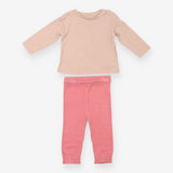 Brown Long Sleeve and Pink Leggings Outfit 