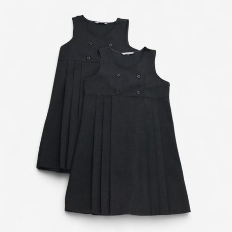 Uniform Pinafore Dresses Grey 2-pack