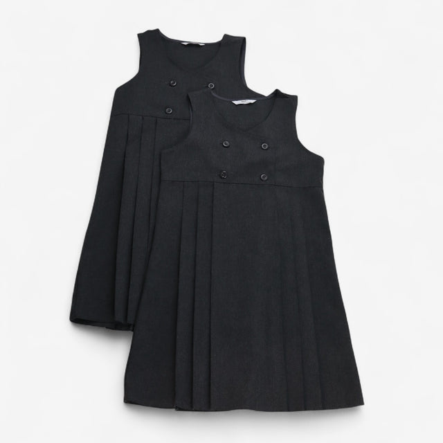 Uniform Pinafore Dresses Grey 2-pack