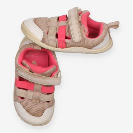Cream and Pink Velcro Trainers 