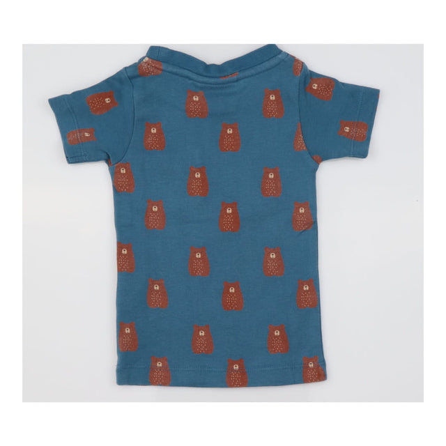 T-shirt blue bear with yellow pocket