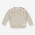 Sweater Knit Pale Green Fox Appliques