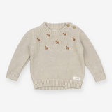Sweater Knit Pale Green Fox Appliques
