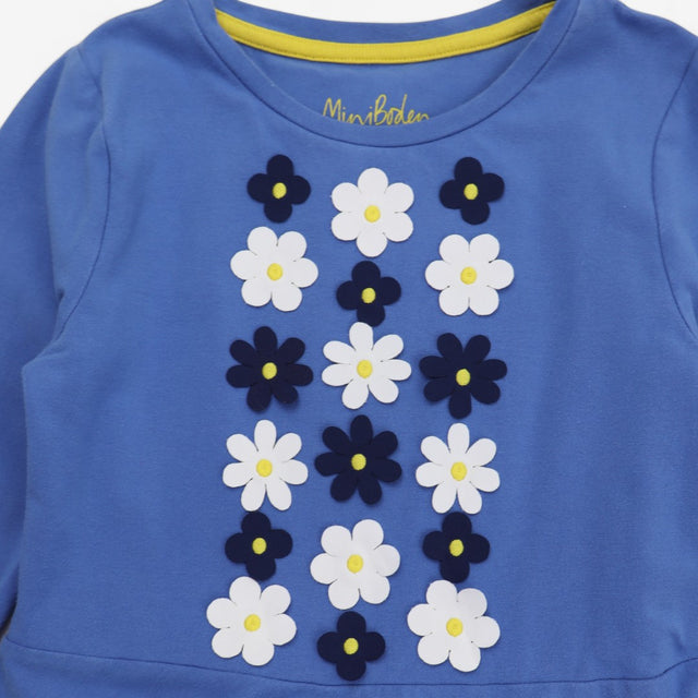 Dress long sleeves blue with white and navy flower
