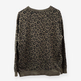 Khaki Green Leopard Print Maternity Jersey Jumper