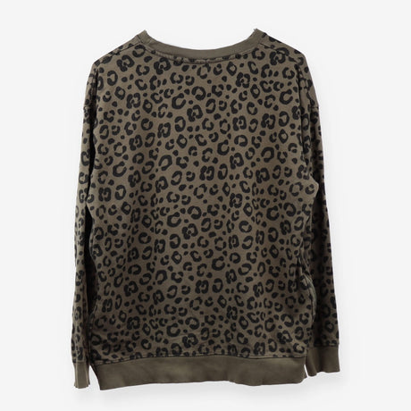 Khaki Green Leopard Print Maternity Jersey Jumper