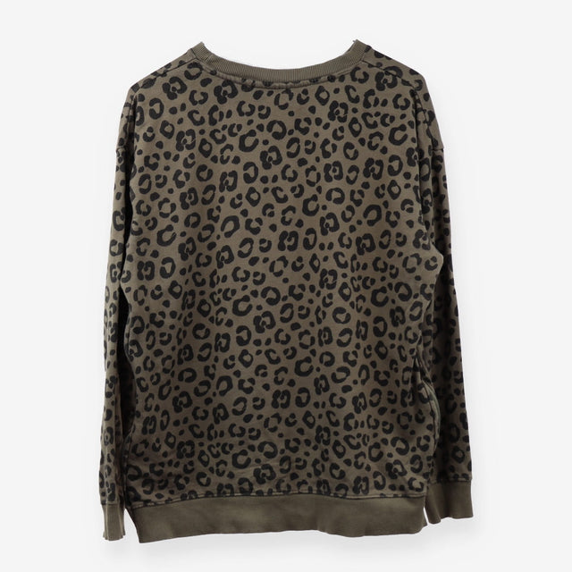 Khaki Green Leopard Print Maternity Jersey Jumper
