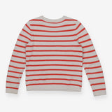 Orange & Cream Textured Knit Sweater – 100% Organi
