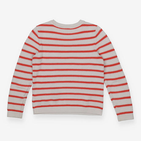 Orange & Cream Textured Knit Sweater – 100% Organi
