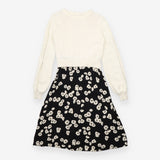 Cream Knit Top Black Floral Maternity Nursing Dres