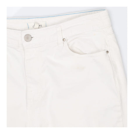 White Wide Leg Cropped Jeans High Waist Denim Trou