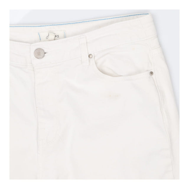 White Wide Leg Cropped Jeans High Waist Denim Trou