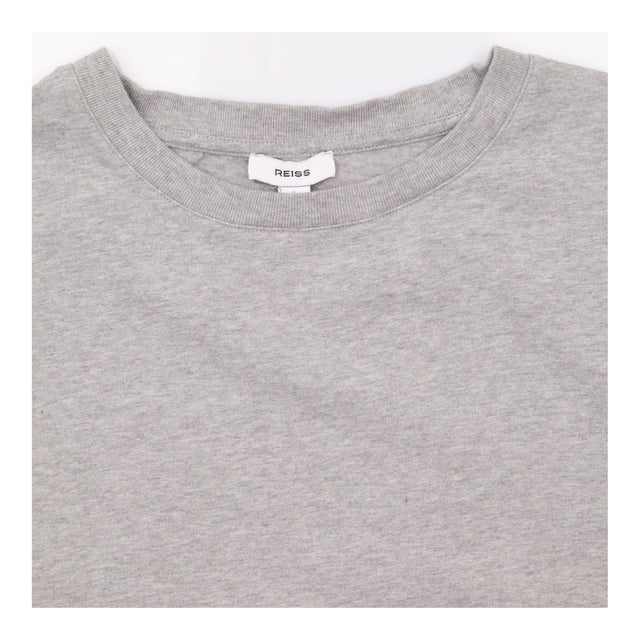 Grey Marl Oversized Boxy Split-Hem Knit Top