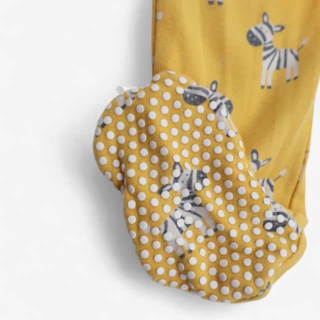 Yellow Zebra Zip up Sleepsuit