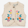Cream Knit Gilet Flowers 
