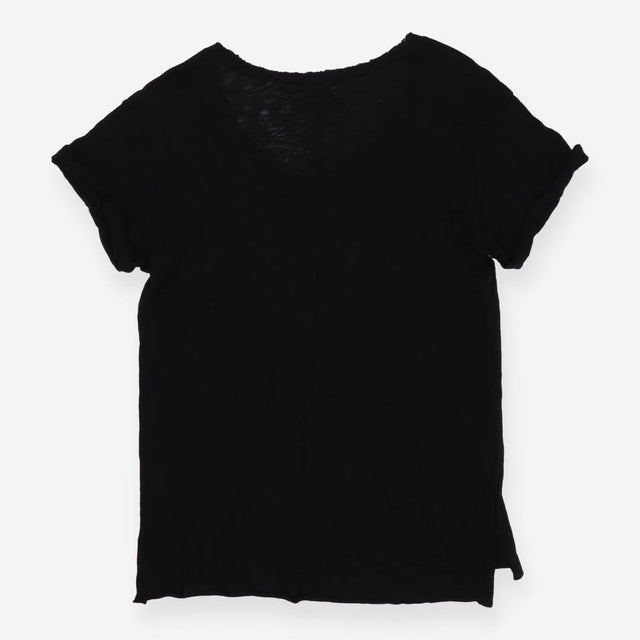 rag & bone Black Slub Cotton T Shirt Size M Design