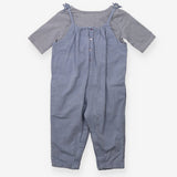 Outfit Romper Blue with Blue Striped T-Shirt