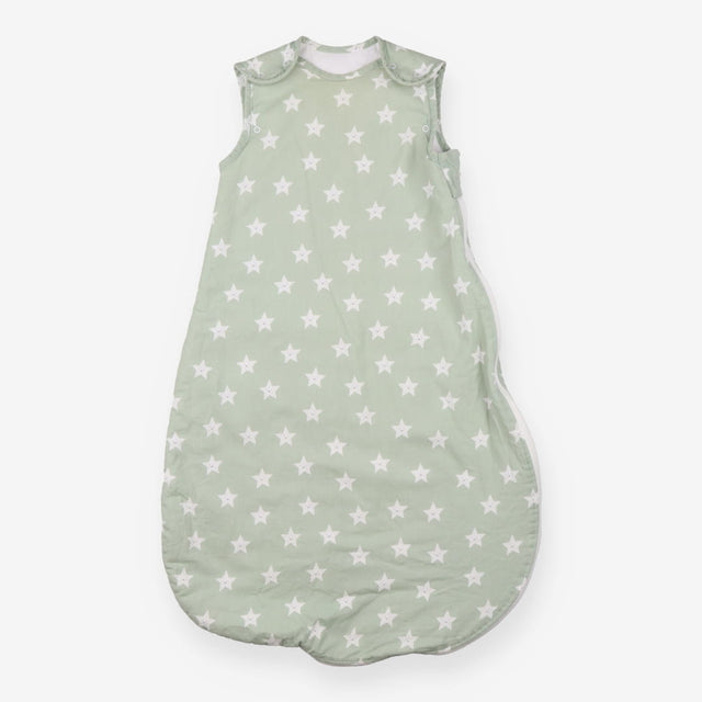 Sleeping bag 2.5 Tog Green with White Smiley Stars
