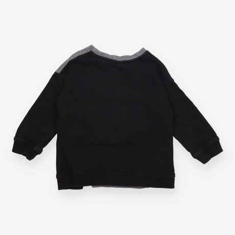 Sweater Black and Grey Panda Applique