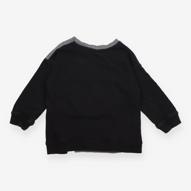 Sweater Black and Grey Panda Applique