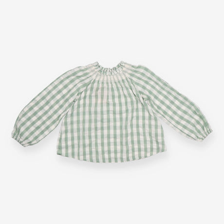 Green Plaid Blouse 