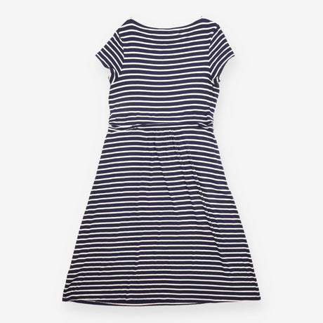 Midi Dress Navy Stripe Jersey Short Sleeve