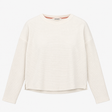 Waffle Knit Long Sleeve Thermal Crew Neck Top Whit