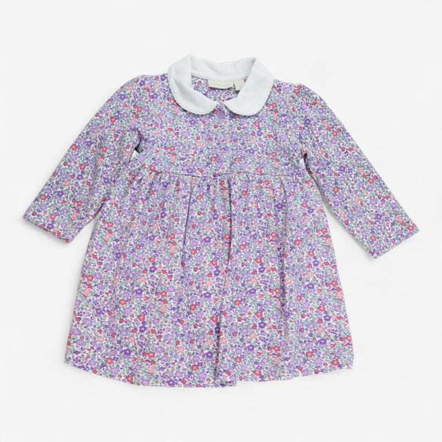 Dress Jersey Purple Ditsy Collared
