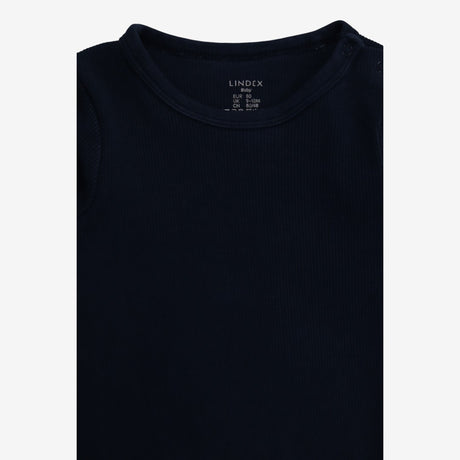Bodysuit Long Sleeve Navy Ribbed
