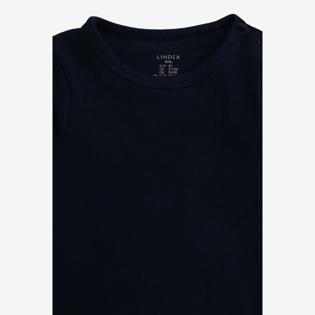 Bodysuit Long Sleeve Navy Ribbed