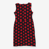 Dress black with  large red spots