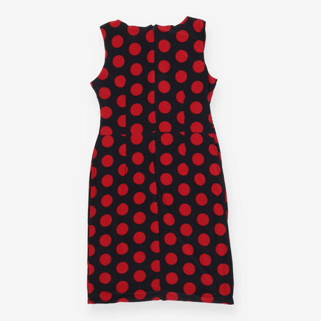Dress black with  large red spots