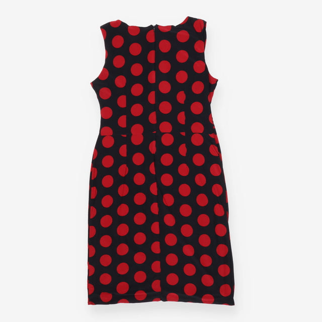 Dress black with  large red spots