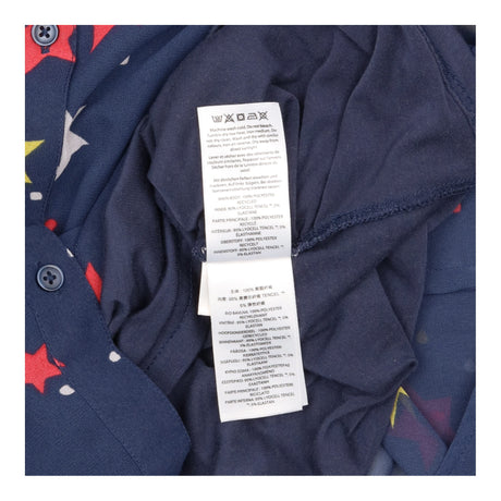 Shirt Blouse Navy Celestial Star Print Button Down