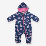 Navy pramsuit with bunnies
