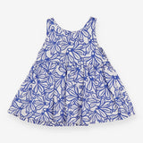 Dress Sleeveless White Blue Floral