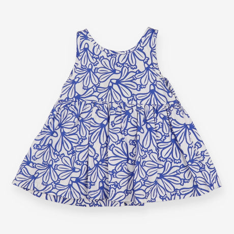 Dress Sleeveless White Blue Floral