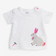 T-Shirt White with Applique Rabbit and Carrot