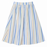 Midi Skirt Light Blue Striped Misty Day