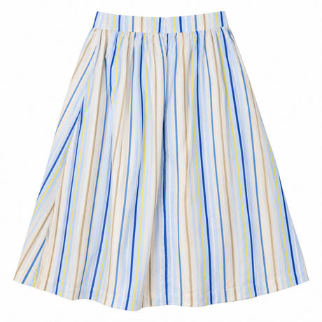 Midi Skirt Light Blue Striped Misty Day
