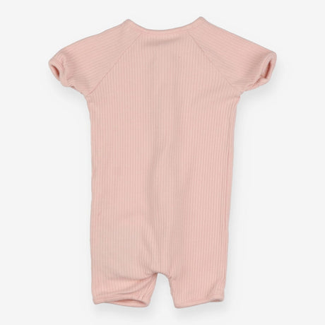 Romper shortie ribbed baby pink