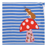 Blue striped jersey dress toadstools