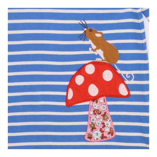 Blue striped jersey dress toadstools