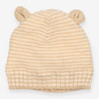 Baby winter hat beige hat with ears knit