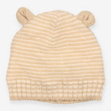 Baby winter hat beige hat with ears knit