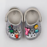Crocs Silver Glitter with Charms