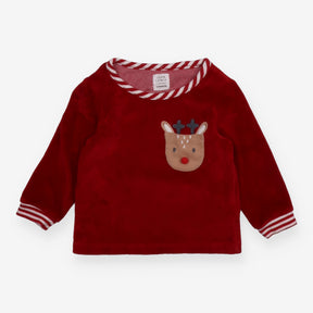 T-shirt long sleeve red velvet reindeer