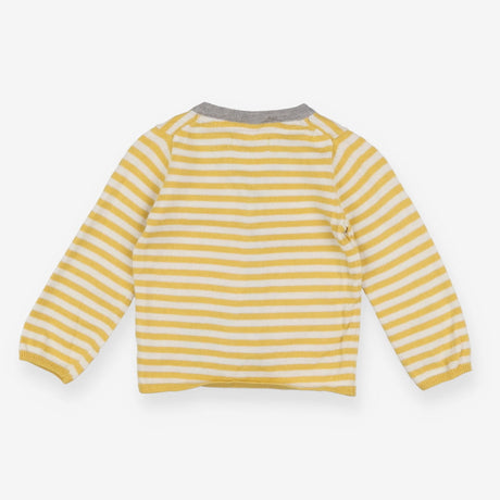 Cardigan Yellow stripe with Grey trim