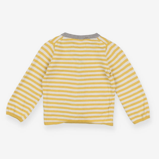 Cardigan Yellow stripe with Grey trim