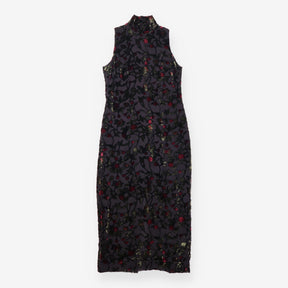 Silk Blend Floral Velvet Devoré Maxi Dress